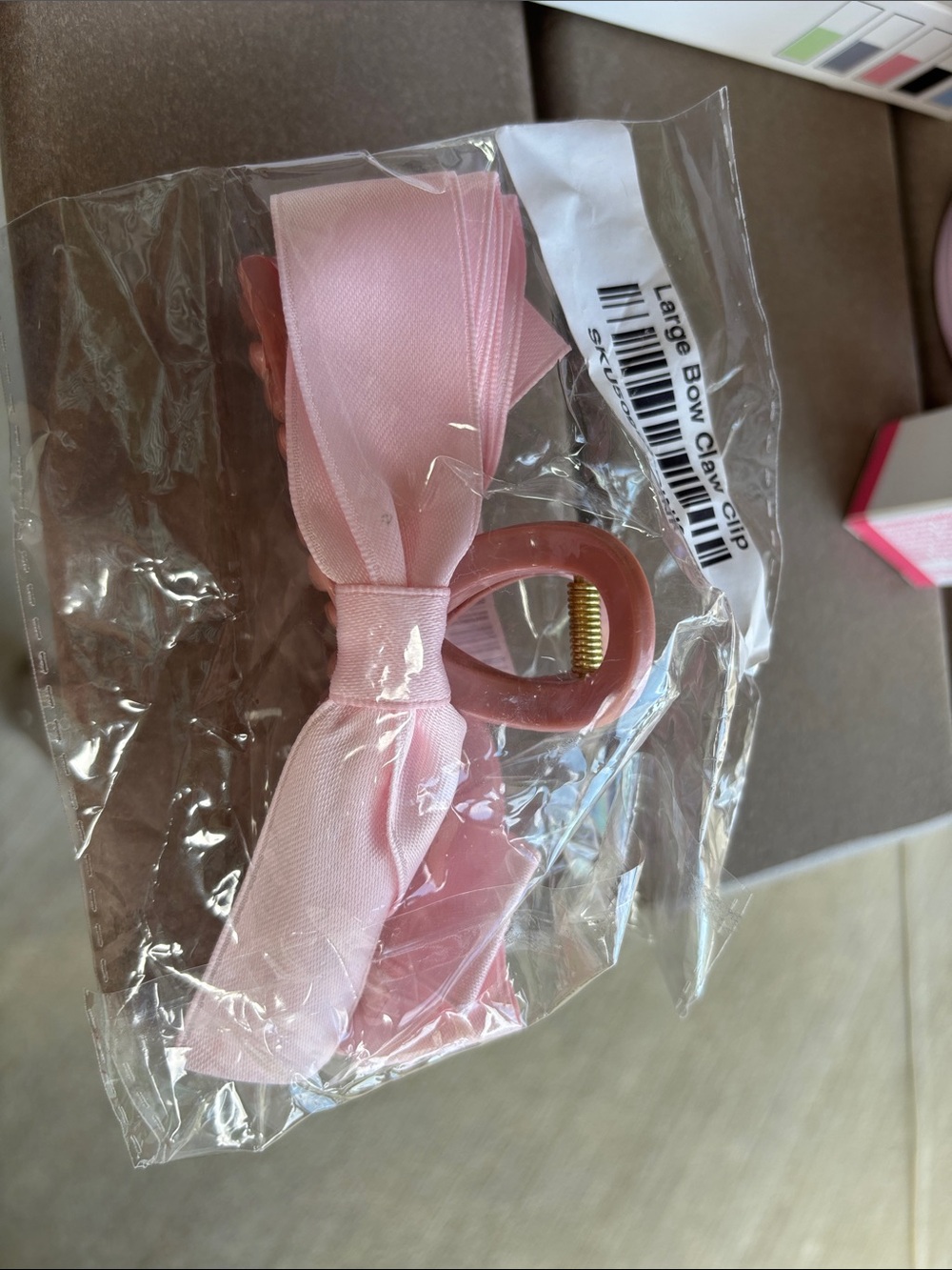 Pink Bow Hair Clip - Large Bow Claw Clip